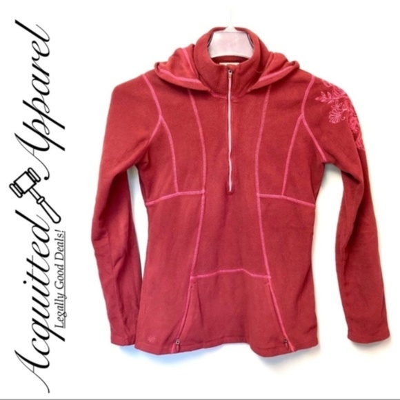 Athleta Fleece Embroidered Sleeve Jacket Hoodie - Picture 1 of 7